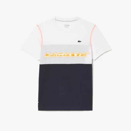 Lacoste Tennis>Herren Tennis X Daniil Medvedev T-Shirt Aus Jersey Weis / Blau / Orange Wyi