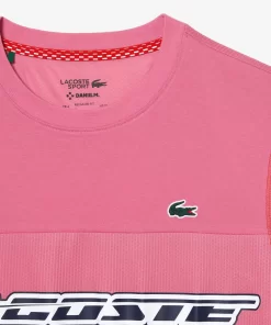 Lacoste Tennis>Herren Tennis X Daniil Medvedev T-Shirt Aus Jersey Rosa / Rot / Blau C1Y