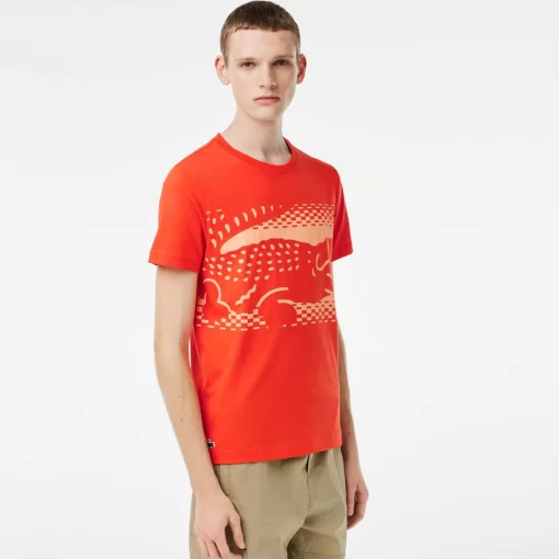 Lacoste Tennis>Herren Tennis X Novak Djokovic T-Shirt Orange 02K