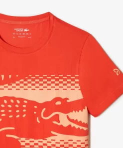 Lacoste Tennis>Herren Tennis X Novak Djokovic T-Shirt Orange 02K