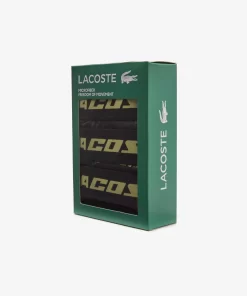 Lacoste Unterwäsche & Loungewear>Herren Trunks Aus Mikrofaser Mit Aufdruck Im 3Er-Pack Dunkelgrau / Neongelb / Schwarz Rji