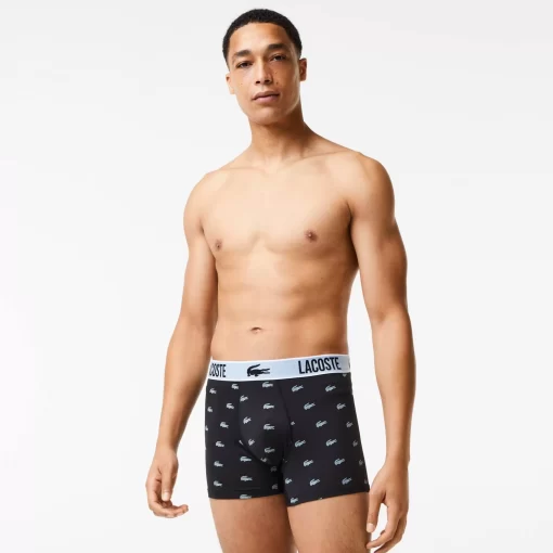 Lacoste Unterwäsche & Loungewear>Herren Trunks Aus Recyceltem Polyester Im 3Er-Pack Schwarz / Dunkelgrau / Weis Shq