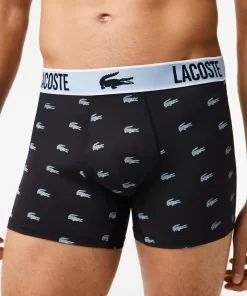 Lacoste Unterwäsche & Loungewear>Herren Trunks Aus Recyceltem Polyester Im 3Er-Pack Schwarz / Dunkelgrau / Weis Shq