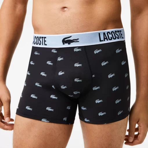 Lacoste Unterwäsche & Loungewear>Herren Trunks Aus Recyceltem Polyester Im 3Er-Pack Schwarz / Dunkelgrau / Weis Shq