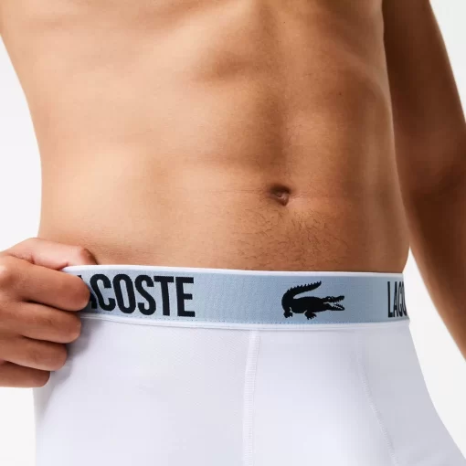 Lacoste Unterwäsche & Loungewear>Herren Trunks Aus Recyceltem Polyester Im 3Er-Pack Schwarz / Dunkelgrau / Weis Shq