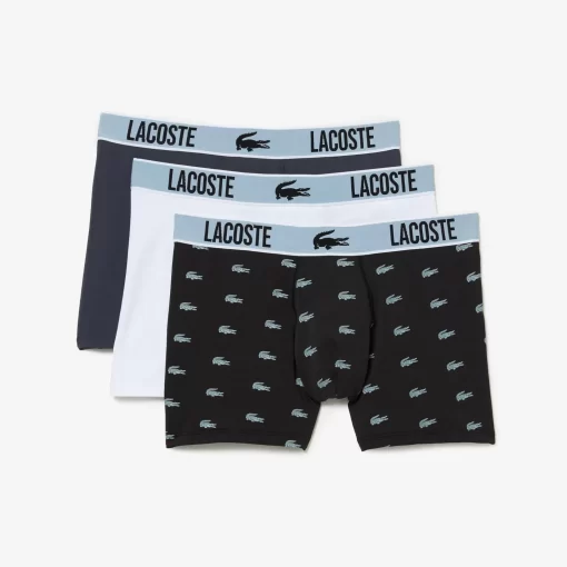 Lacoste Unterwäsche & Loungewear>Herren Trunks Aus Recyceltem Polyester Im 3Er-Pack Schwarz / Dunkelgrau / Weis Shq