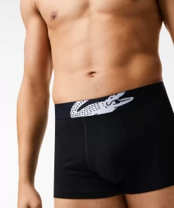 Lacoste Unterwäsche & Loungewear>Herren Trunks Mit Krokodil-Print Im 3Er-Pack Schwarz 031