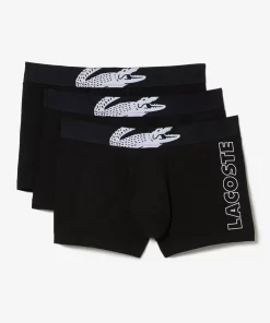 Lacoste Unterwäsche & Loungewear>Herren Trunks Mit Krokodil-Print Im 3Er-Pack Schwarz 031