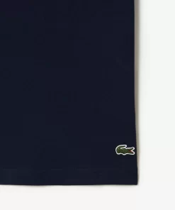 Lacoste T-Shirts>Herren T-Shirt Aus Baumwolljersey Mit Aufdruck Navy Blau 166