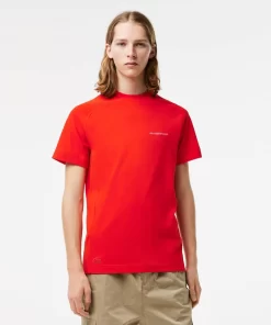 Lacoste T-Shirts>Herren T-Shirt Aus Bio-Baumwoll-Pique Rot S5H