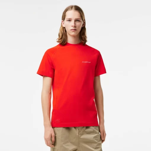 Lacoste T-Shirts>Herren T-Shirt Aus Bio-Baumwoll-Pique Rot S5H