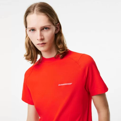 Lacoste T-Shirts>Herren T-Shirt Aus Bio-Baumwoll-Pique Rot S5H