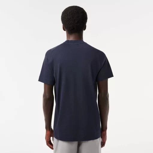 Lacoste T-Shirts>Herren T-Shirt Aus Bio-Baumwoll-Pique Blau Kxe