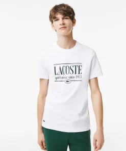 Lacoste T-Shirts>Herren T-Shirt Aus Jersey Weis 001