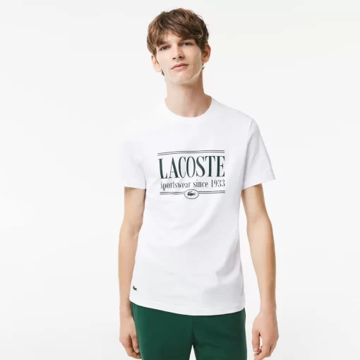 Lacoste T-Shirts>Herren T-Shirt Aus Jersey Weis 001