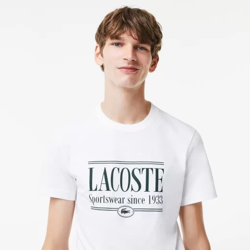 Lacoste T-Shirts>Herren T-Shirt Aus Jersey Weis 001