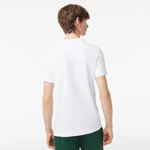 Lacoste T-Shirts>Herren T-Shirt Aus Jersey Weis 001