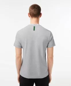 Lacoste T-Shirts>Herren T-Shirt Mit Logo Am Kragen Heidekraut Grau Cca