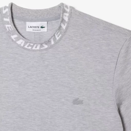 Lacoste T-Shirts>Herren T-Shirt Mit Logo Am Kragen Heidekraut Grau Cca