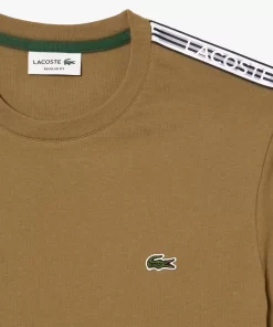 Lacoste T-Shirts>Herren T-Shirt Mit Logostreifen Braun Six