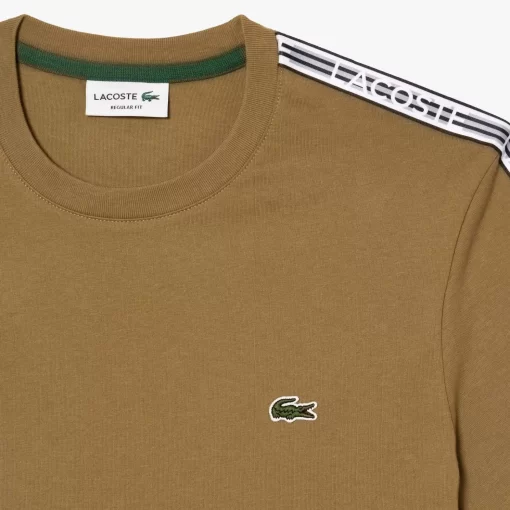 Lacoste T-Shirts>Herren T-Shirt Mit Logostreifen Braun Six