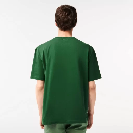 Lacoste T-Shirts>Herren T-Shirt Mit Rundhals Und Aufdruck Grun 132