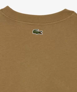 Lacoste T-Shirts>Herren T-Shirt Mit Rundhals Und Krokodil-Aufdruck Braun Six