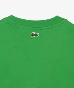 Lacoste T-Shirts>Herren T-Shirt Mit Rundhals Und Krokodil-Aufdruck Grun Siw