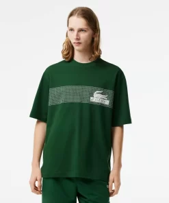 Lacoste T-Shirts>Herren T-Shirt Mit Tennis-Aufdruck Grun 132