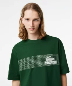 Lacoste T-Shirts>Herren T-Shirt Mit Tennis-Aufdruck Grun 132