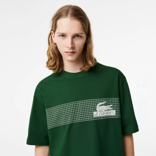 Lacoste T-Shirts>Herren T-Shirt Mit Tennis-Aufdruck Grun 132