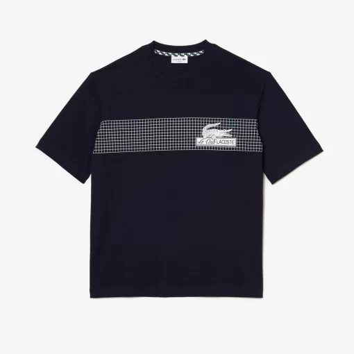 Lacoste T-Shirts>Herren T-Shirt Mit Tennis-Aufdruck Navy Blau 166