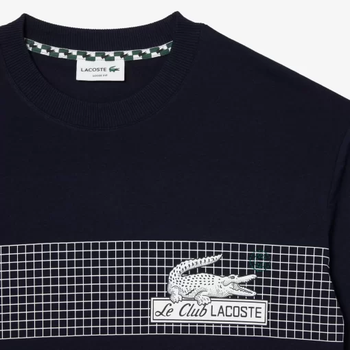 Lacoste T-Shirts>Herren T-Shirt Mit Tennis-Aufdruck Navy Blau 166