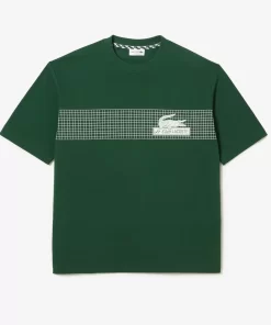 Lacoste T-Shirts>Herren T-Shirt Mit Tennis-Aufdruck Grun 132