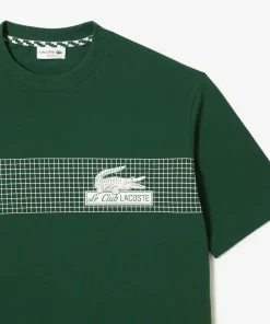 Lacoste T-Shirts>Herren T-Shirt Mit Tennis-Aufdruck Grun 132