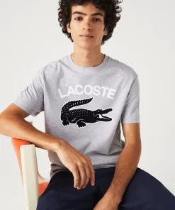 Lacoste T-Shirts>Herren T-Shirt Mit Xl-Krokodilaufdruck Heidekraut Grau Cca