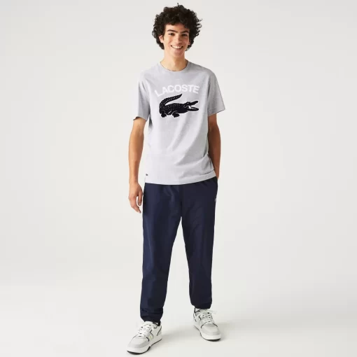 Lacoste T-Shirts>Herren T-Shirt Mit Xl-Krokodilaufdruck Heidekraut Grau Cca