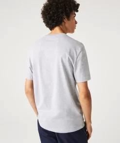 Lacoste T-Shirts>Herren T-Shirt Mit Xl-Krokodilaufdruck Heidekraut Grau Cca