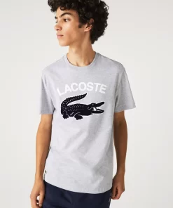 Lacoste T-Shirts>Herren T-Shirt Mit Xl-Krokodilaufdruck Heidekraut Grau Cca