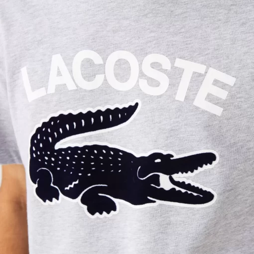 Lacoste T-Shirts>Herren T-Shirt Mit Xl-Krokodilaufdruck Heidekraut Grau Cca