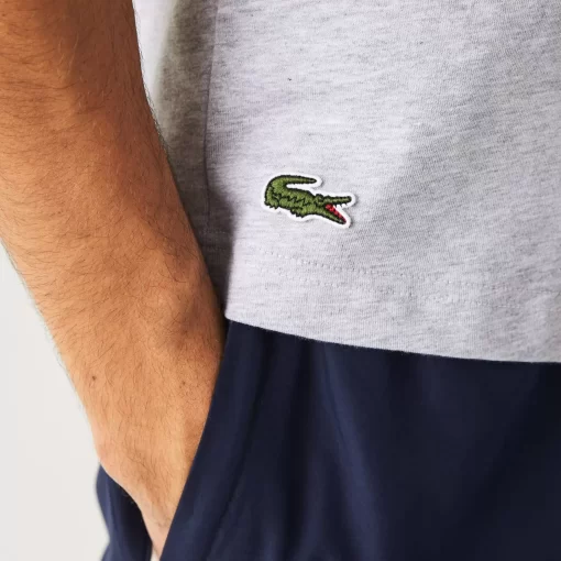 Lacoste T-Shirts>Herren T-Shirt Mit Xl-Krokodilaufdruck Heidekraut Grau Cca