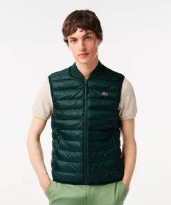 Lacoste Jacken & Mäntel>Herren Wasserabweisende Westenjacke Sinople Grun Yzp