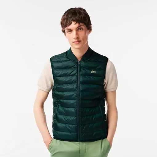 Lacoste Jacken & Mäntel>Herren Wasserabweisende Westenjacke Sinople Grun Yzp