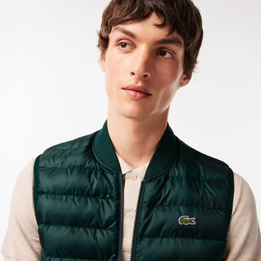 Lacoste Jacken & Mäntel>Herren Wasserabweisende Westenjacke Sinople Grun Yzp