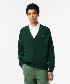 Lacoste Pullover>Herren Woll-Cardigan Mit Ton-In-Ton Knopfen Grun 132