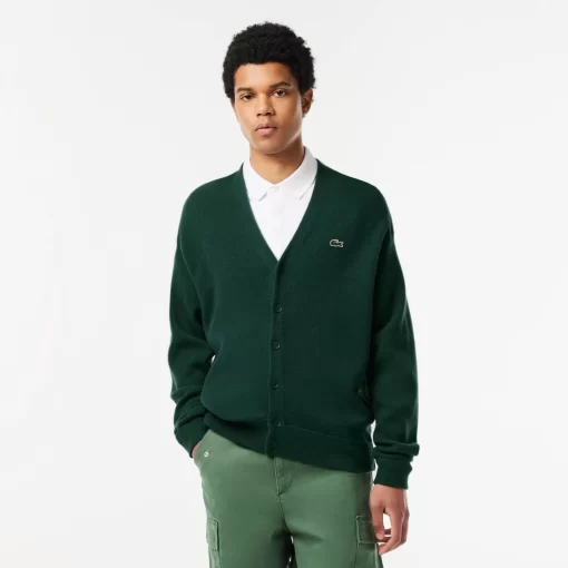 Lacoste Pullover>Herren Woll-Cardigan Mit Ton-In-Ton Knopfen Grun 132