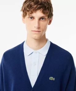 Lacoste Pullover>Herren Woll-Cardigan Mit Ton-In-Ton Knopfen Navy Blau F9F