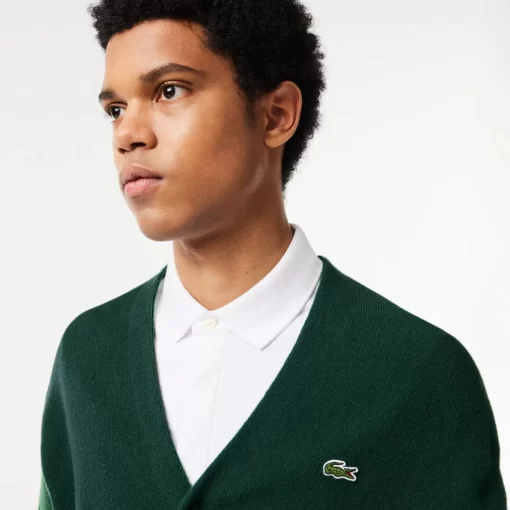 Lacoste Pullover>Herren Woll-Cardigan Mit Ton-In-Ton Knopfen Grun 132