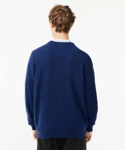 Lacoste Pullover>Herren Woll-Cardigan Mit Ton-In-Ton Knopfen Navy Blau F9F