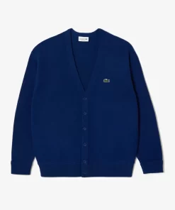 Lacoste Pullover>Herren Woll-Cardigan Mit Ton-In-Ton Knopfen Navy Blau F9F